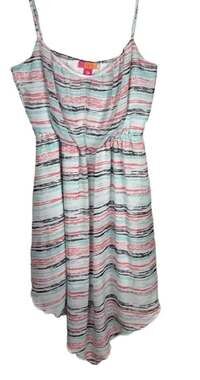 Catch My I Women's XL Striped High-Low Spaghetti Strap Dress